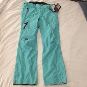 North face lift blue teal snowboarding pants